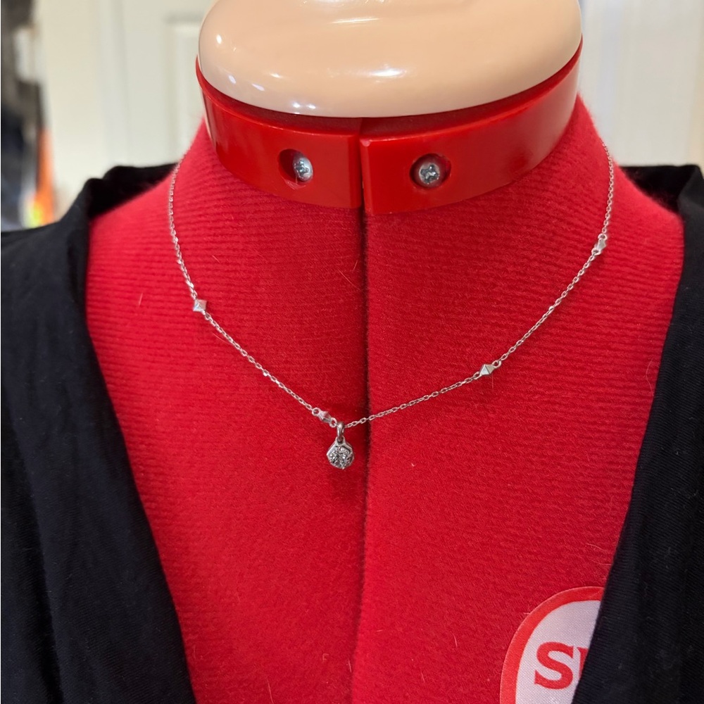 Kendra Scott Silver Nola Necklace with Crystal Charm